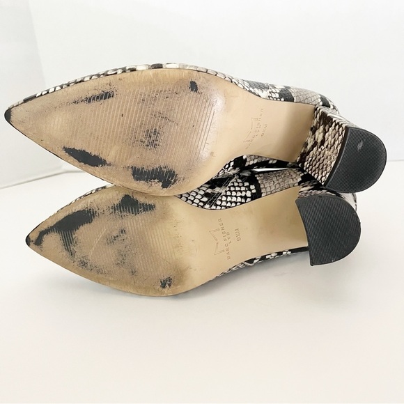 Marc Fisher Ltd Unno Bootie Women's Size 9.5M Black Snake Print Leather Zip Heel - Picture 10 of 10